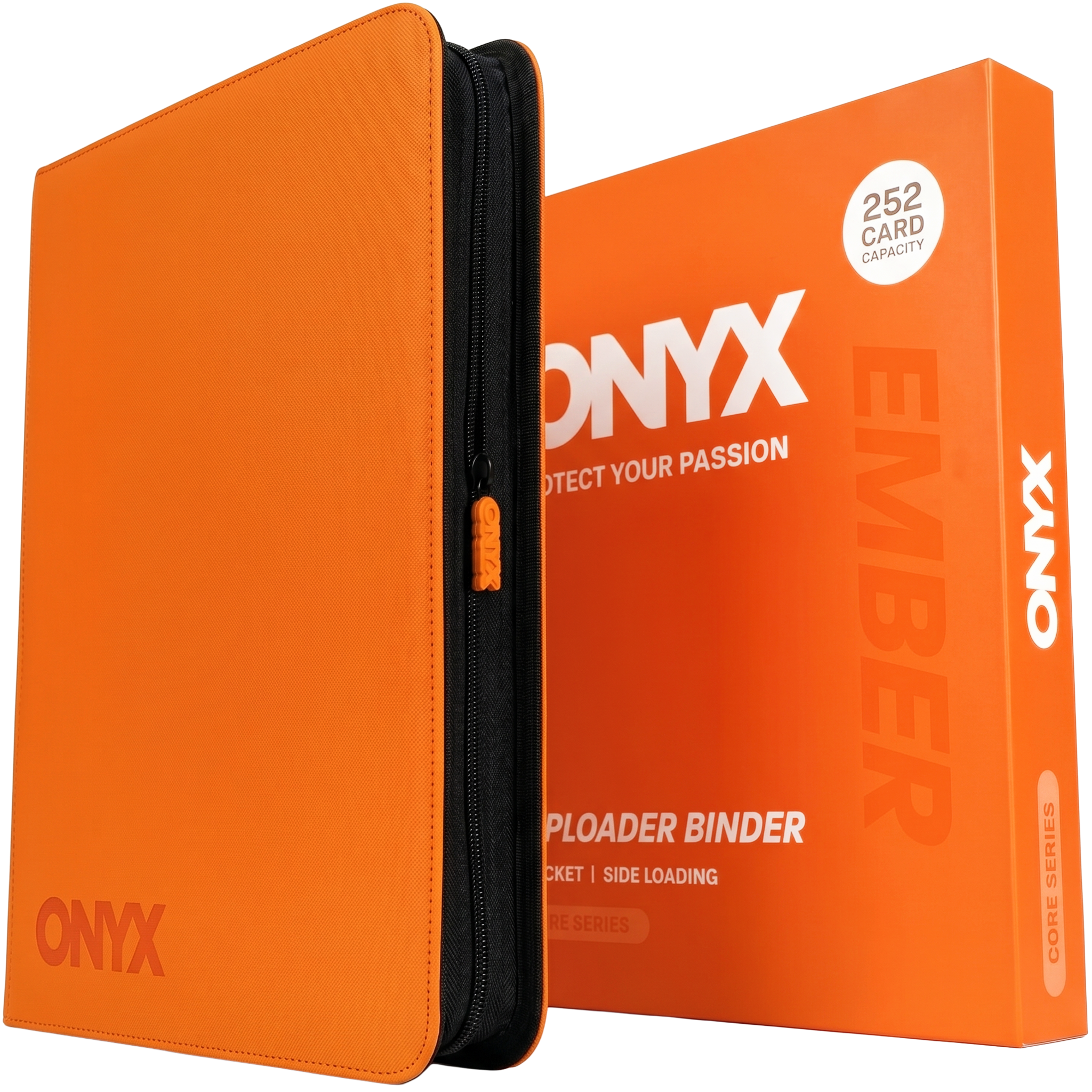 ONYX Collectors Binder Ember — 9 pocket toploader binder with box in orange