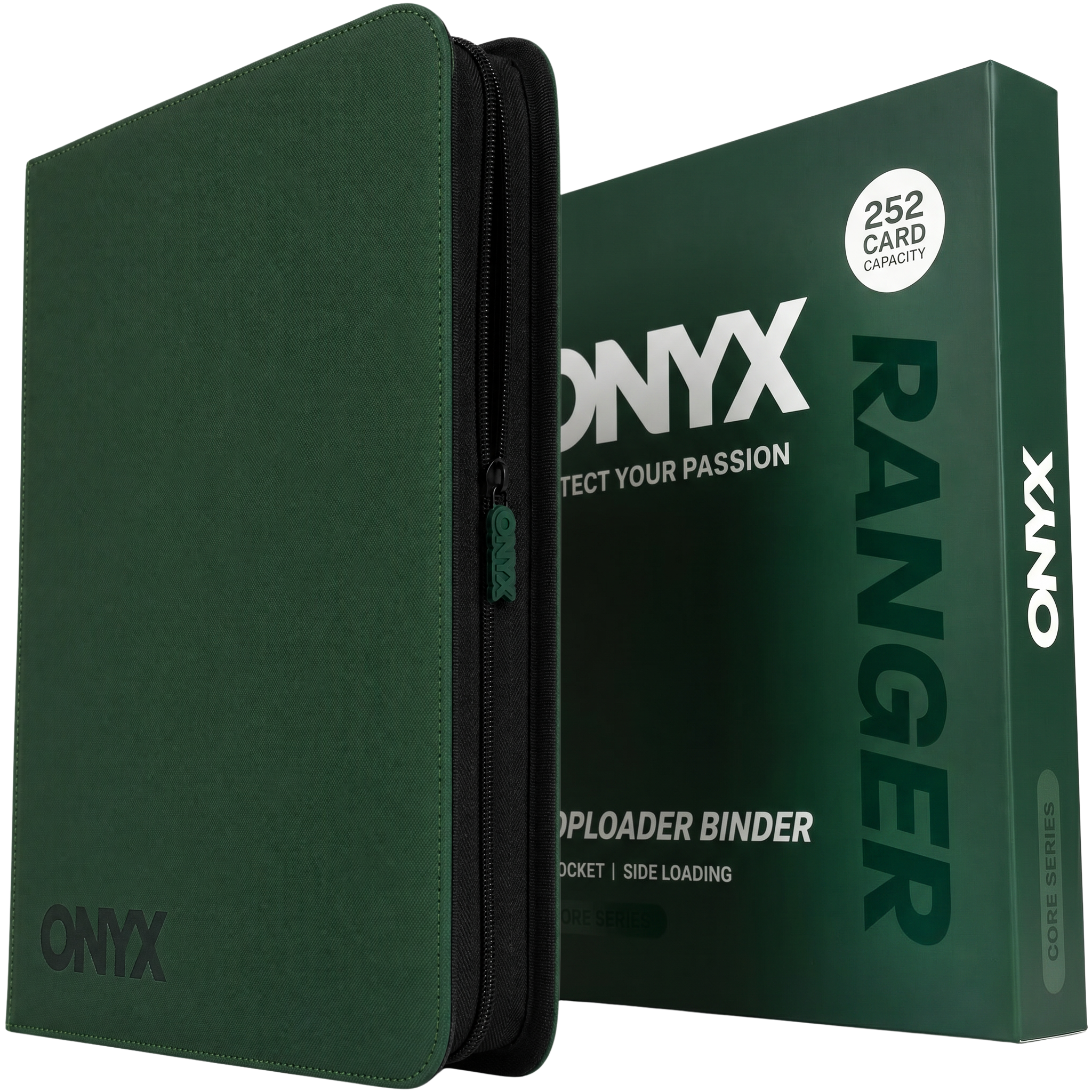 ONYX Collectors Binder Ranger — 9 pocket toploader binder with box in green