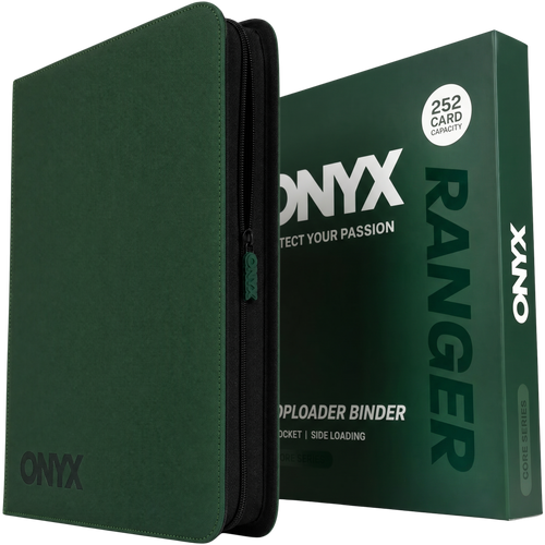 ONYX Collectors Binder Ranger — 9 pocket toploader binder with box in green